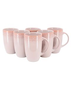 Meritage Jasper 6 Piece 22 Ounce Stoneware Tall Latte Cup Set in Beige