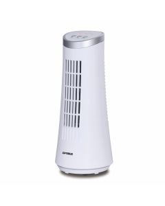 Optimus 12 Inch Desktop Ultra Slim LED Oscillating Tower Fan in White
